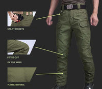 Herrenhose | Lang | Taktisch | Elastisch | Taschen | Schlaufe | Robust-Luzern Mode