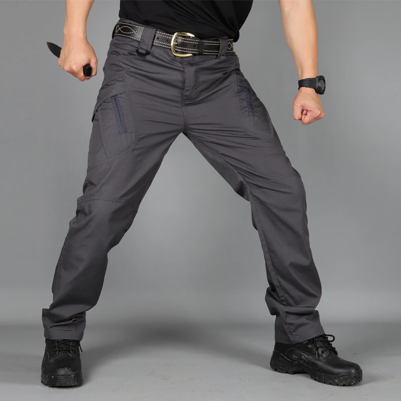 Taktische Outdoor-Hose für Herren mit Taschenfunktion-Grau-S-Luzern Mode