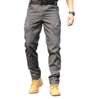 Herren Outdoor Cargohose mit Taschen für Wandern und Trekking-Grau-S-Luzern Mode