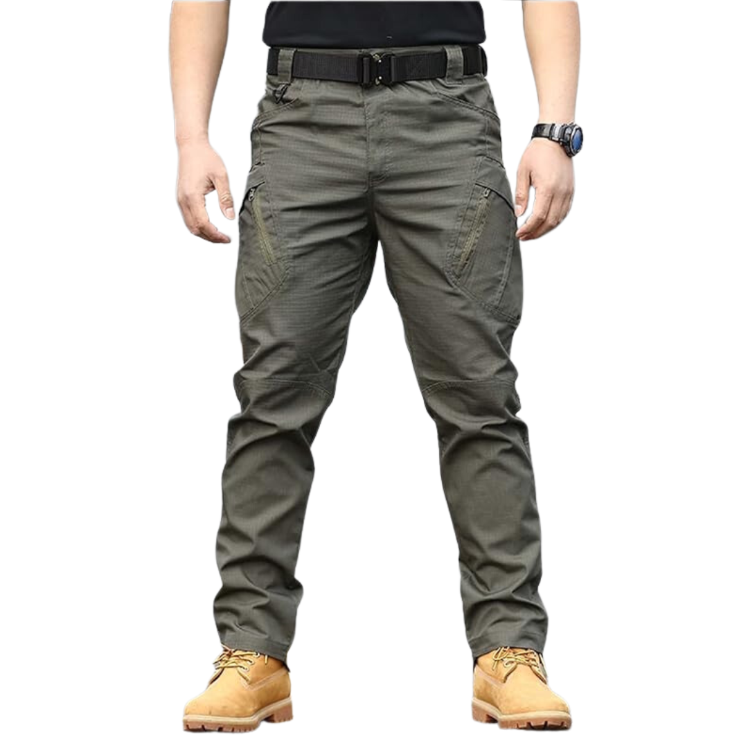 Herren Outdoor Cargohose mit Taschen für Wandern und Trekking-Grün-S-Luzern Mode