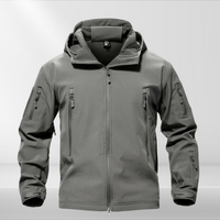 Taktische Herren Softshell-Jacke | X-Fleece | Warm | Gefüttert | Kapuze-Grau-XS-Luzern Mode