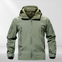 Taktische Herren Softshell-Jacke | X-Fleece | Warm | Gefüttert | Kapuze-Olivegrün-XS-Luzern Mode