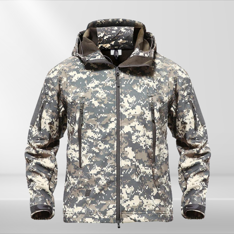 Taktische Herren Softshell-Jacke | X-Fleece | Warm | Gefüttert | Kapuze-Tarnung-XS-Luzern Mode