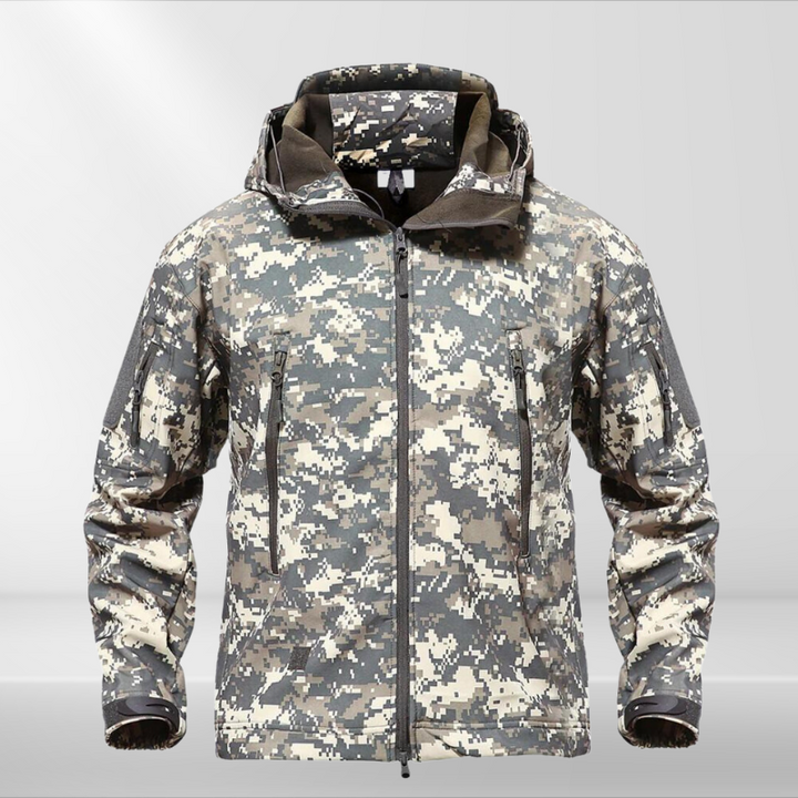 Taktische Herren Softshell-Jacke | X-Fleece | Warm | Gefüttert | Kapuze-Tarnung-XS-Luzern Mode