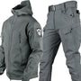 Taktische Outdoor-Jacke und Hose Set für Herren Camping-Grau-S-Luzern Mode