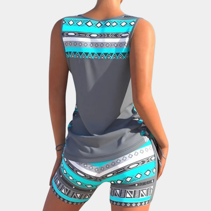 Damen Badeanzug mit Muster - Sportlicher Tankini Set-Luzern Mode