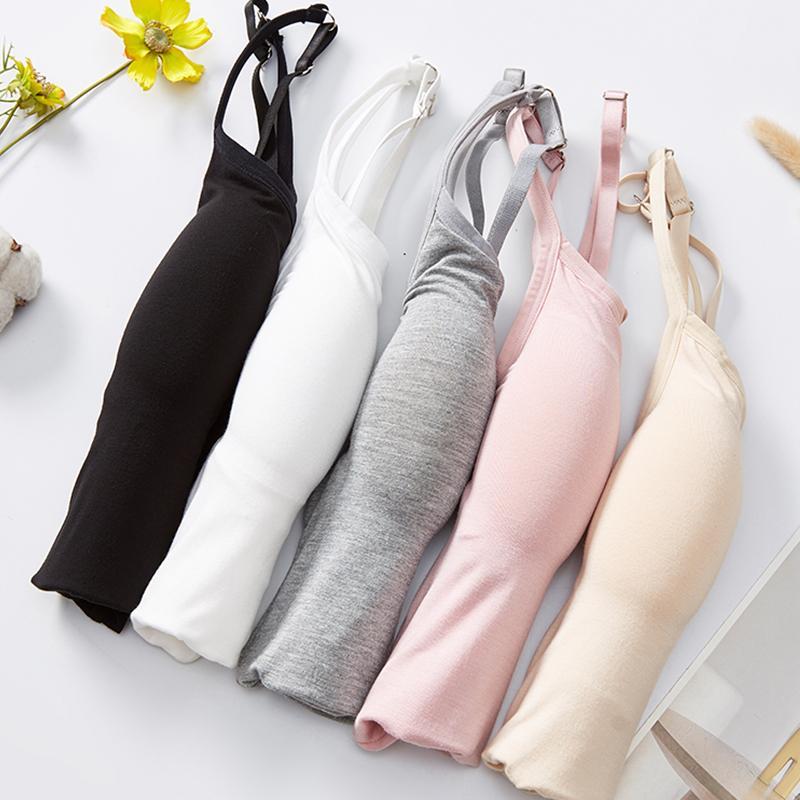 Tanktop mit Eingebautem BH | Verstellbar | Spaghettiträger | Einfarbig-Luzern Mode