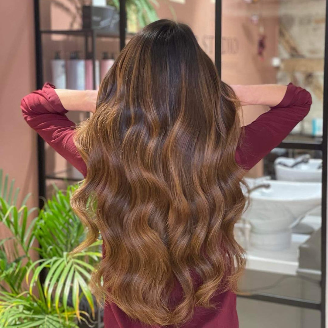Tape-in-Haarverlängerungen | Braun | Balayage | 100% Natürlich | Volumen-Luzern Mode