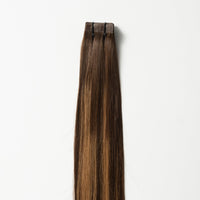 Tape-in-Haarverlängerungen | Braun | Balayage | 100% Natürlich | Volumen-Luzern Mode