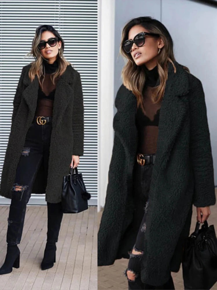 Luxuriöser Damen Shearling Mantel für kalte Wintertage-Luzern Mode