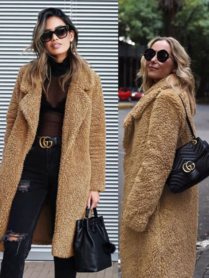Luxuriöser Damen Shearling Mantel für kalte Wintertage-Luzern Mode