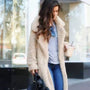 Luxuriöser Damen Shearling Mantel für kalte Wintertage-Aprikose-S-Luzern Mode