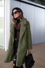 Luxuriöser Damen Shearling Mantel für kalte Wintertage-Armeegrün-S-Luzern Mode