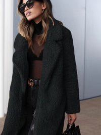 Luxuriöser Damen Shearling Mantel für kalte Wintertage-Schwarz-S-Luzern Mode