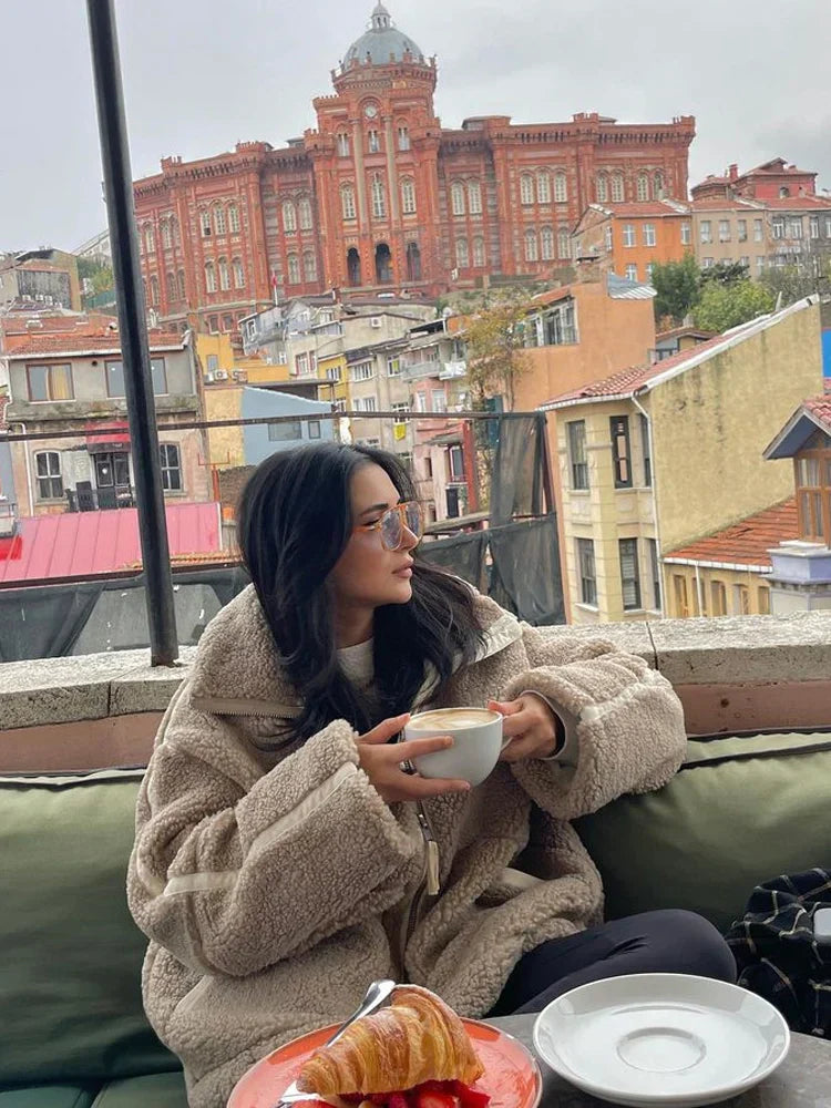 Fleecejacke Damen mit Reißverschluss und Taschen kaufen-Luzern Mode