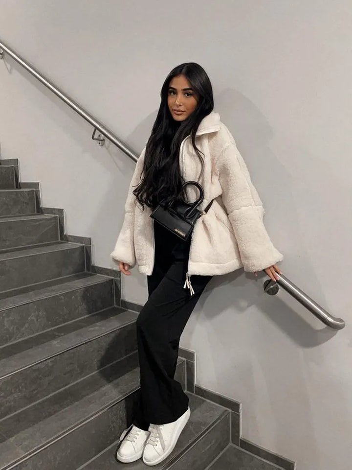 Fleecejacke Damen mit Reißverschluss und Taschen kaufen-Luzern Mode