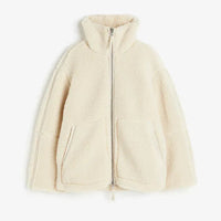 Fleecejacke Damen mit Reißverschluss und Taschen kaufen-Weiß-S-Luzern Mode