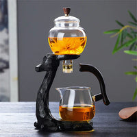 Teeset | Magnetisch Einzigartig Innovativ Modern Langlebig Glas Transparent-Schwarze Teekanne-Luzern Mode