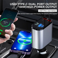 Auto Schnelladegerät | USB | iPhone | Ausziehbar | Universell | Leistungsstark-Luzern Mode