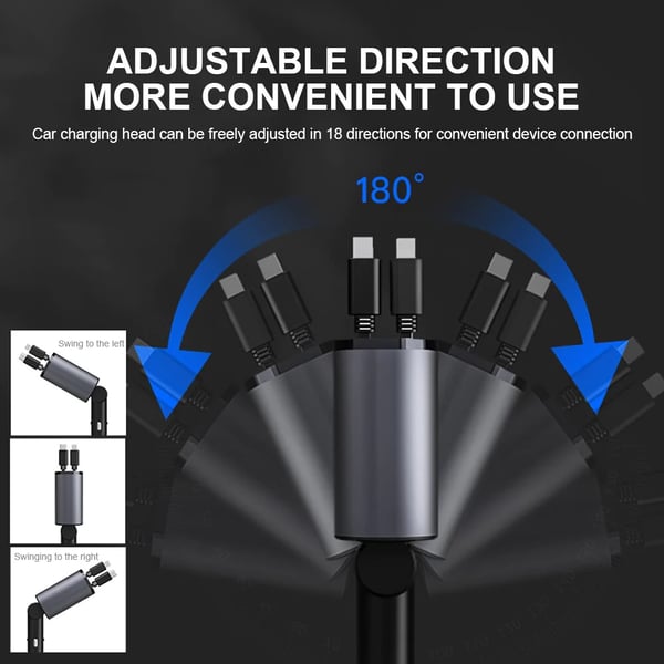Auto Schnelladegerät | USB | iPhone | Ausziehbar | Universell | Leistungsstark-Luzern Mode