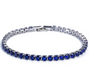 Damen Tennisarmband | Zirkonia | Verstellbar | Silber | Hypoallergen-Blau-Luzern Mode