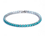 Damen Tennisarmband | Zirkonia | Verstellbar | Silber | Hypoallergen-Himmelblau-Luzern Mode