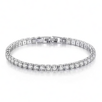 Damen Tennisarmband | Zirkonia | Verstellbar | Silber | Hypoallergen-Silber-Luzern Mode