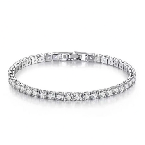 Damen Tennisarmband | Zirkonia | Verstellbar | Silber | Hypoallergen-Silber-Luzern Mode