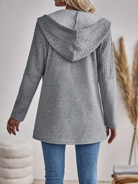 Damen Kapuzenpullover Strickmuster Langarm Casual Hoodie-Luzern Mode
