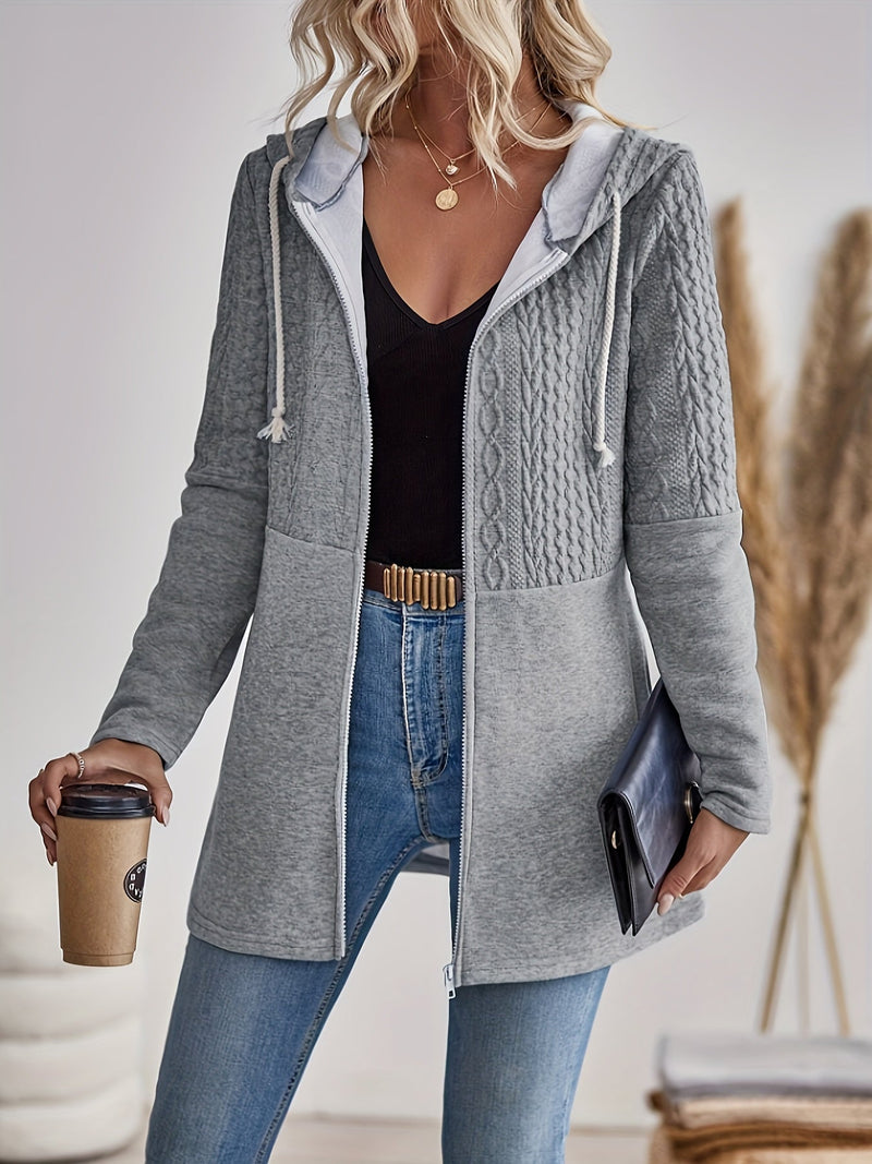 Damen Kapuzenpullover Strickmuster Langarm Casual Hoodie-Luzern Mode