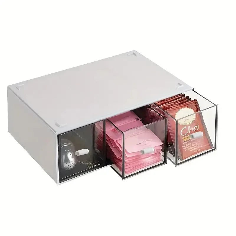 Teebeutel-Organisator | Schubladen | Quadratisch | Weiß | Platzsparend-Luzern Mode