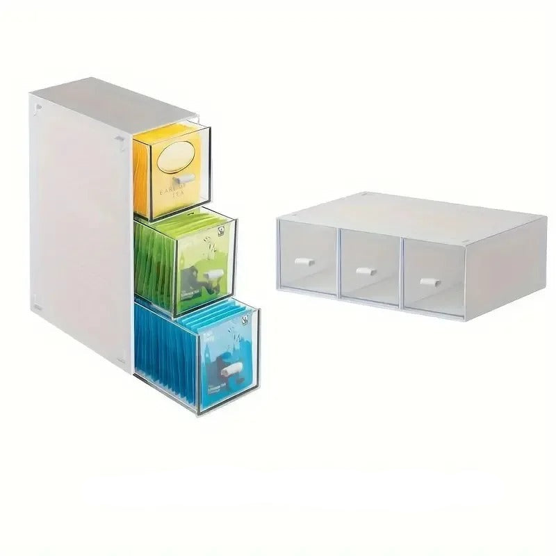 Teebeutel-Organisator | Schubladen | Quadratisch | Weiß | Platzsparend-Luzern Mode