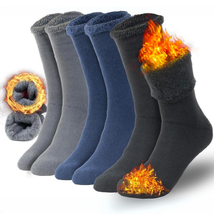 Herren Thermosocken Set - Winter Warme Arbeitssocken 6er Pack-3 Paar gemischte Farben-Luzern Mode