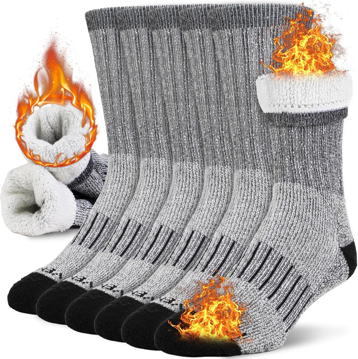 Herren Thermosocken Set - Winter Warme Arbeitssocken 6er Pack-3 Paar Wolle-Luzern Mode