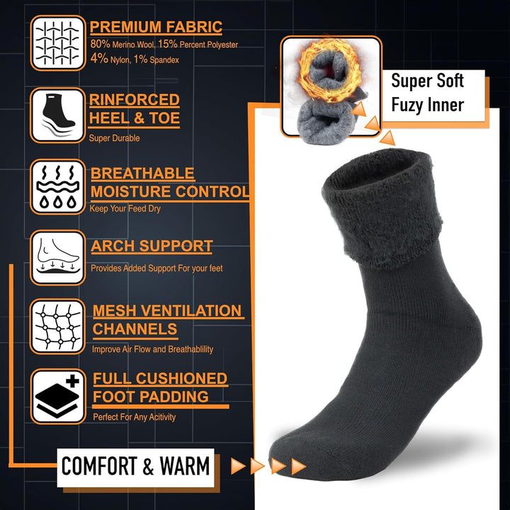 Herren Thermosocken Set - Winter Warme Arbeitssocken 6er Pack-Luzern Mode