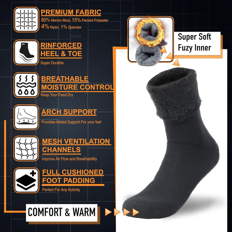 Herren Thermosocken Set - Winter Warme Arbeitssocken 6er Pack-Luzern Mode