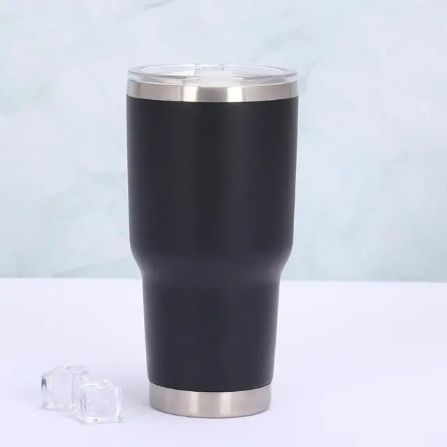 Thermosbecher | Schiebeverschluss Doppelwandig 900ML Langlebig Edelstahl Vielseitig-Schwarz-Luzern Mode