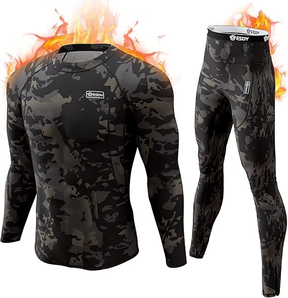 Herren Kompressionsanzug für Sport & Fitness Training-Schwarz Camouflage-XS-Luzern Mode