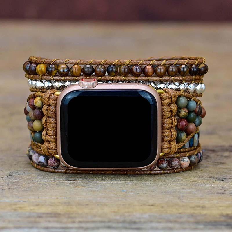 Tigerauge Apple Watch Band | Verstellbar | Edelsteine | Modern | Handgefertigt-Luzern Mode