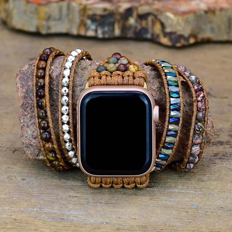 Tigerauge Apple Watch Band | Verstellbar | Edelsteine | Modern | Handgefertigt-Luzern Mode
