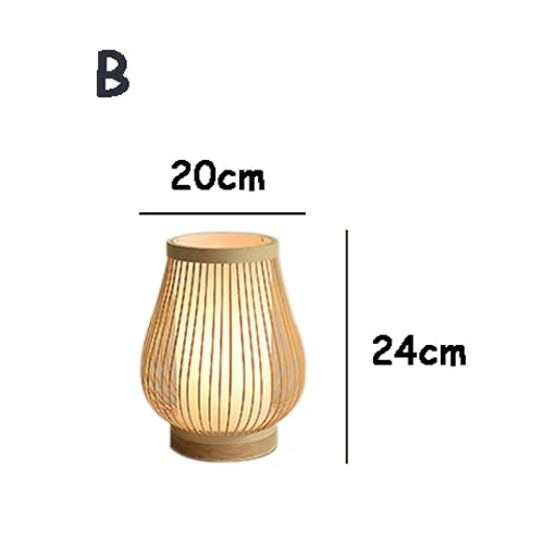 Tischlampe | Japanischer Stil Beruhigend Bambus Nachhaltig Trendig Vielseitig-Luzern Mode