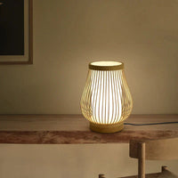 Tischlampe | Japanischer Stil Beruhigend Bambus Nachhaltig Trendig Vielseitig-B 20cm x 24cm-Luzern Mode
