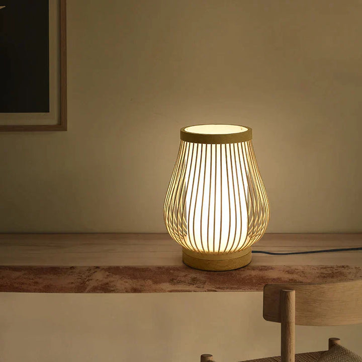 Tischlampe | Japanischer Stil Beruhigend Bambus Nachhaltig Trendig Vielseitig-B 20cm x 24cm-Luzern Mode