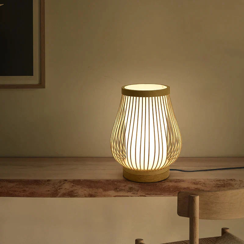 Tischlampe | Japanischer Stil Beruhigend Bambus Nachhaltig Trendig Vielseitig-B 20cm x 24cm-Luzern Mode