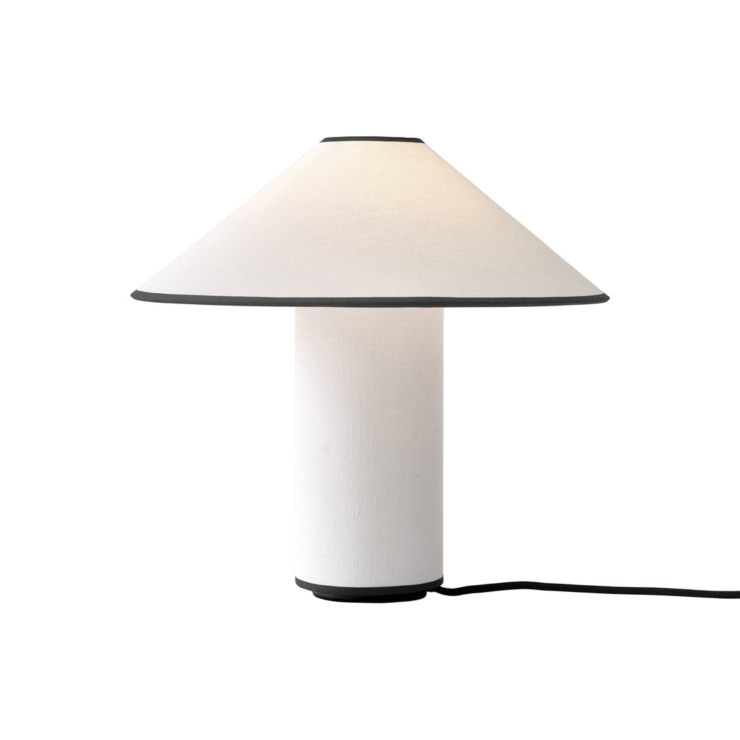Tischlampe | Stoffschirm | LED | Kabelschalter | 40W | E26 | E27-Schwarz+Weiß-Luzern Mode