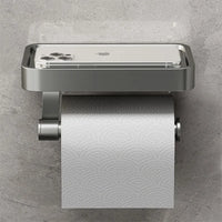 Toilettenpapierhalter | Mit Ablage Wandmontage Edelstahl Stilvoll Langlebig-Grau-Luzern Mode