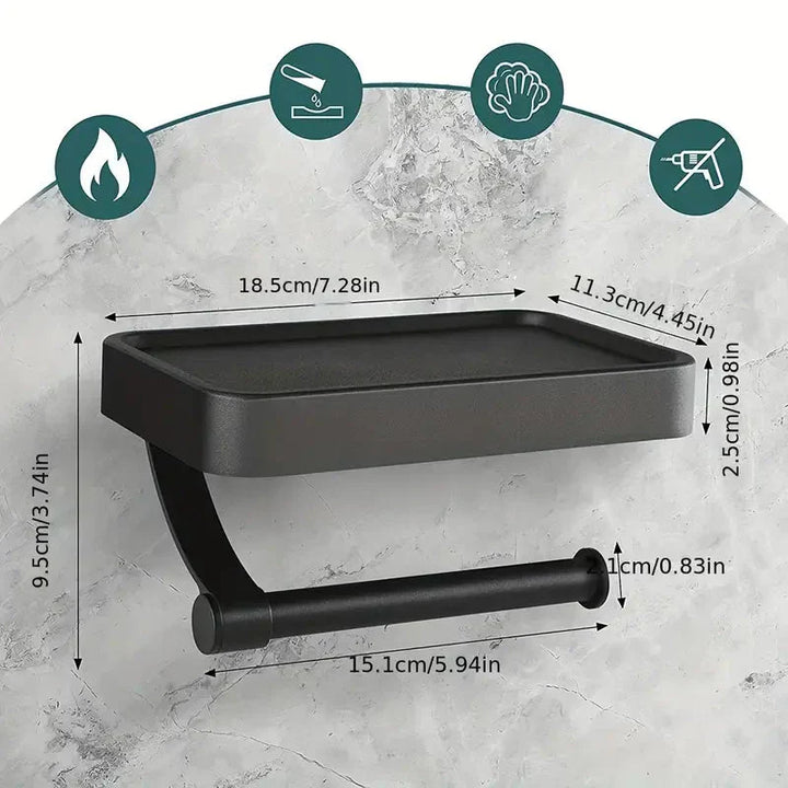 Toilettenpapierhalter | Mit Ablage Wandmontage Edelstahl Stilvoll Langlebig-Luzern Mode
