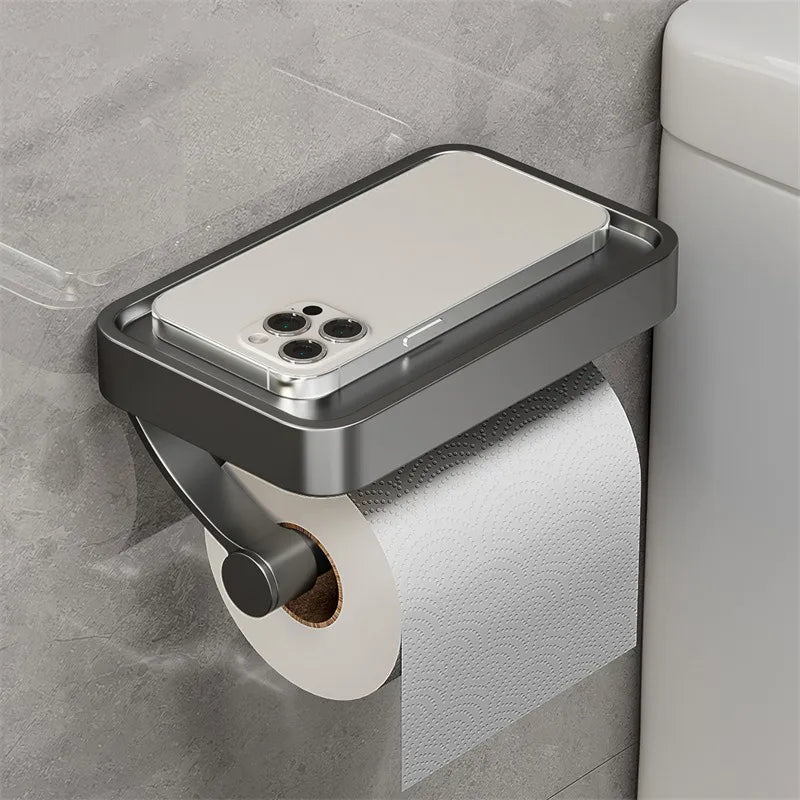 Toilettenpapierhalter | Mit Ablage Wandmontage Edelstahl Stilvoll Langlebig-Luzern Mode