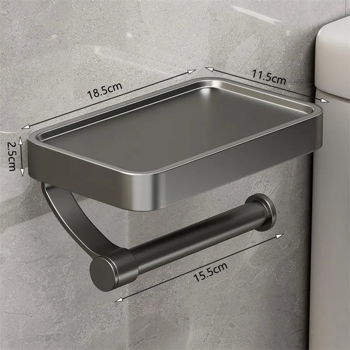 Toilettenpapierhalter | Mit Ablage Wandmontage Edelstahl Stilvoll Langlebig-Luzern Mode