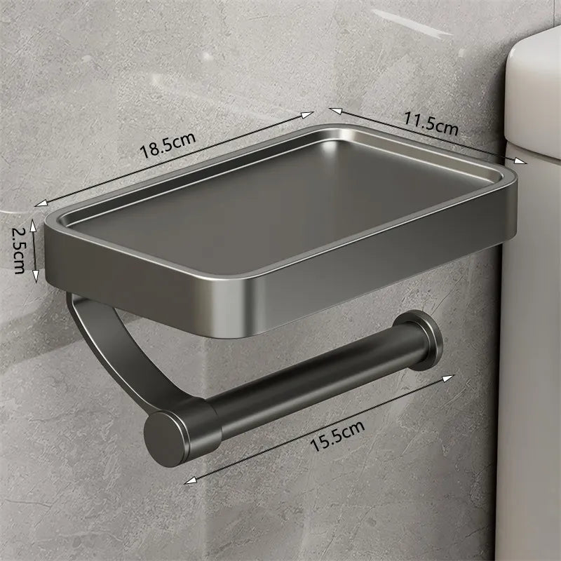 Toilettenpapierhalter | Mit Ablage Wandmontage Edelstahl Stilvoll Langlebig-Luzern Mode